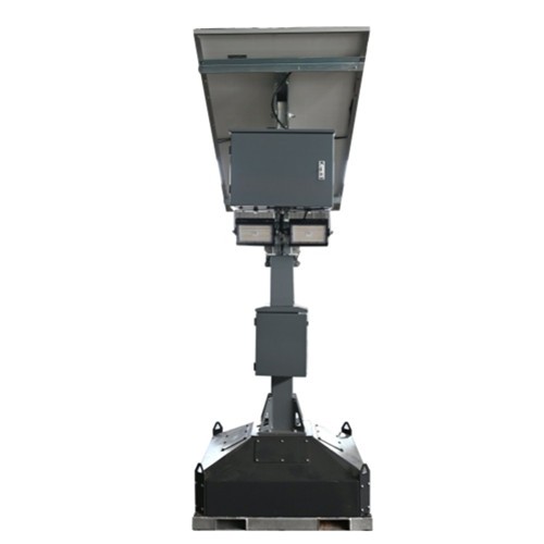 Solar Power CCTV Tower Led lighting system with hikvision 8mp ColorVu Ip Camera