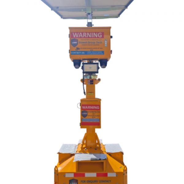 Solar Powered CCTV Light Tower with hikvision 8mp ColorVu Ip Camera