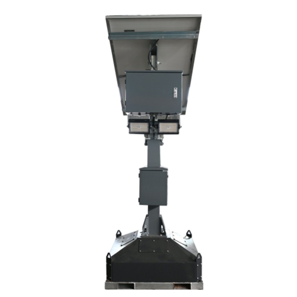 Solar Powered CCTV Light Tower with hikvision 8mp ColorVu Ip Camera