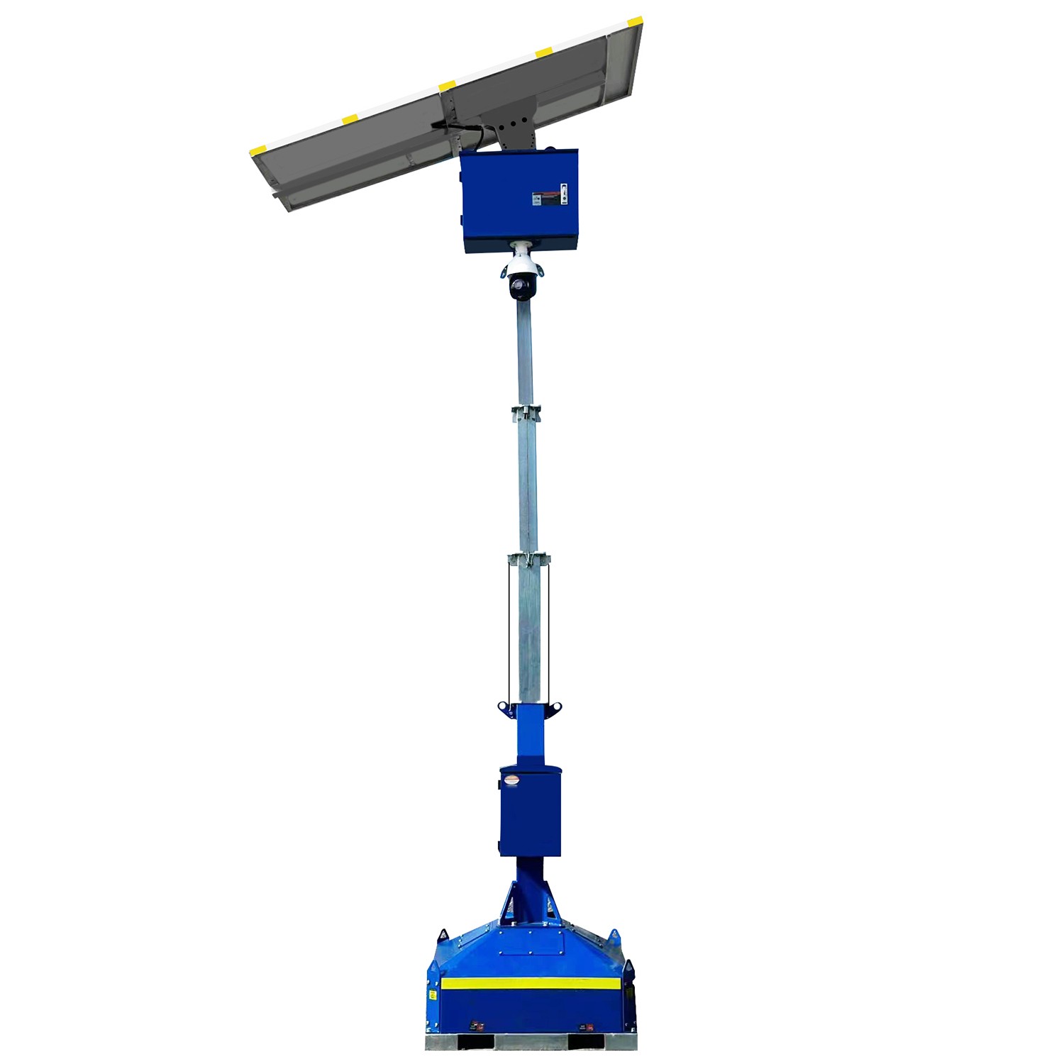 Solar Powered CCTV Light Tower with hikvision 8mp ColorVu Ip Camera