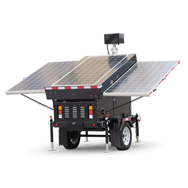 Smart AI Mobile Solar Power Rapid deployment CCTV Lighting Tower Trailers For construction Site 