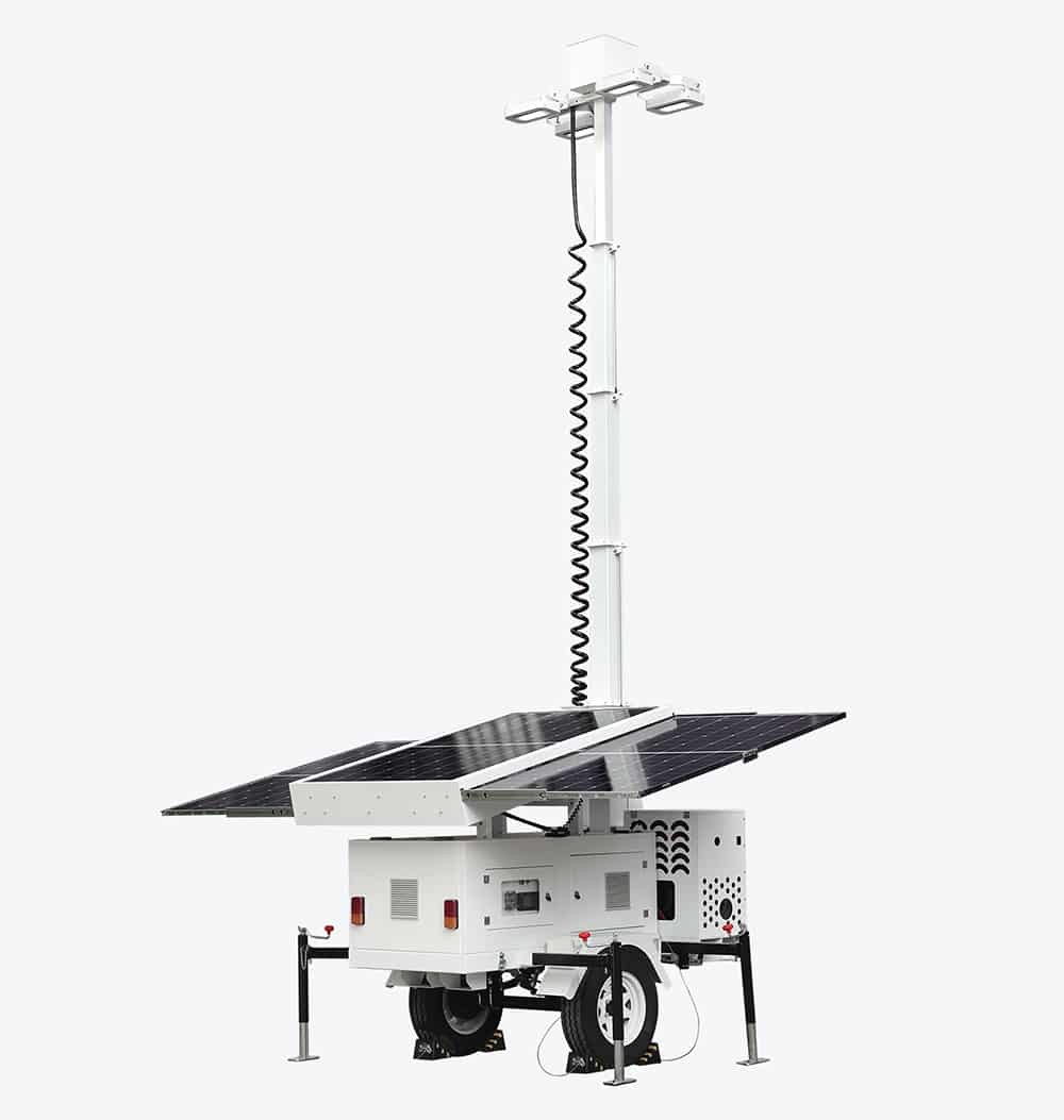 Smart AI Mobile Solar Power Rapid deployment CCTV Lighting Tower Trailers For construction Site  - 副本